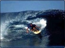 Surfing the reef breaks at Matava Resort in Kadavu, Fiji