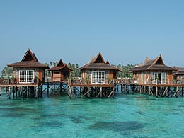 Beautiful Mabul Water Bungalows in Sipadan, Malaysia